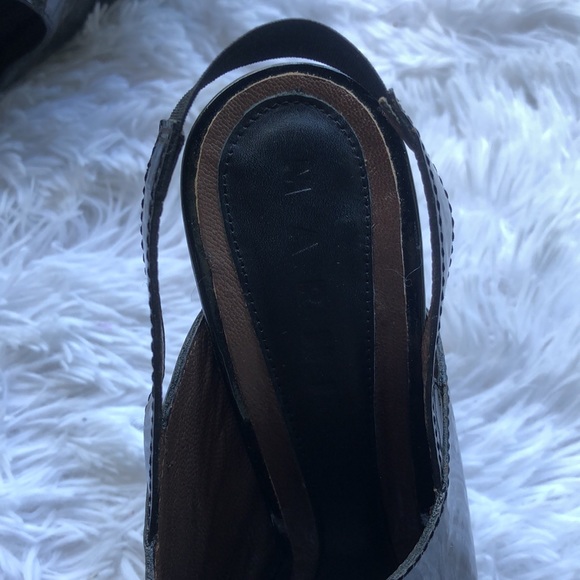 Marni Peep Toe slingback black platform patent leather sandals 38.5 US 8 - Picture 10 of 13